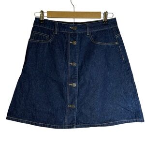 Noisy May Dark Denim Button Front Skirt‎ Size Medium Festival Boho